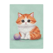 Load image into Gallery viewer, Cute Orange Kitten Minky Blanket
