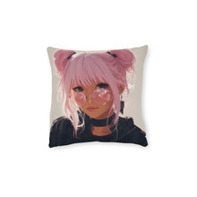 Load image into Gallery viewer, Anime Girl Pink Hair Square Pillow
