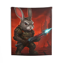 Load image into Gallery viewer, Sci‑Fi Bunny Warrior Wall Tapestry
