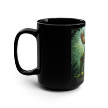 Load image into Gallery viewer, Moss Golem Moose 15oz Black Mug
