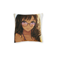 Load image into Gallery viewer, Cute Smiling Glasses Anime Girl Pillow
