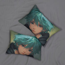 Load image into Gallery viewer, Teal Hair Anime Boy Portrait Lumbar Pillow
