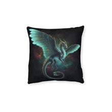 Load image into Gallery viewer, Teal Dragon Square Pillow
