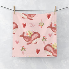 Load image into Gallery viewer, Adorable Whale Face Towel - Floral Hearts Design | Perfect for Kids &amp; Nursery Decor
