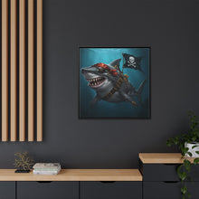 Load image into Gallery viewer, Pirate Shark Matte Framed Canvas
