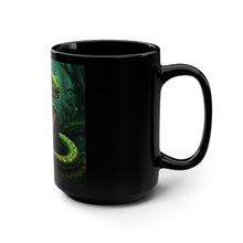 Load image into Gallery viewer, Lizard on Relic Tombstone 15oz Black Mug
