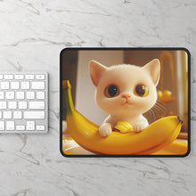 Load image into Gallery viewer, Adorable Cat &amp; Banana Gaming Mouse Pad, Cute Desk Accessory, Gamer Gift, Pet
