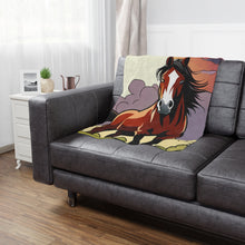 Load image into Gallery viewer, Horse Grazing in Grass Minky Blanket
