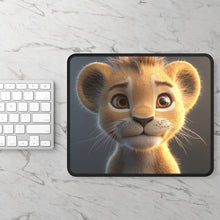 Load image into Gallery viewer, Adorable Lion Cub Gaming Mouse Pad, Gamer Gift, Desk Decor, Mouse Mat, Cute
