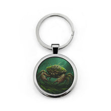 Load image into Gallery viewer, Moss Crab Round Stainless Steel Keychain
