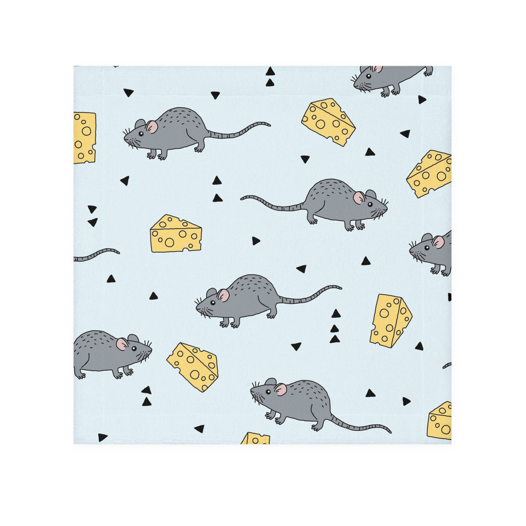 Adorable Mouse Pattern Face Towel, Cute Kitchen Decor, Gift for Animal Lovers,