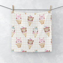 Load image into Gallery viewer, Adorable Animal Ice Cream Face Towel, Cute Bathroom Decor, Gift for Kids, Summer
