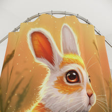 Load image into Gallery viewer, Whimsical Orange Rabbit Shower Curtain
