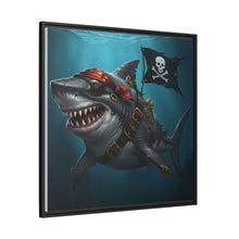 Load image into Gallery viewer, Pirate Shark Matte Framed Canvas
