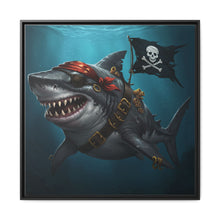 Load image into Gallery viewer, Pirate Shark Matte Framed Canvas
