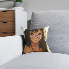 Load image into Gallery viewer, Cute Smiling Glasses Anime Girl Pillow
