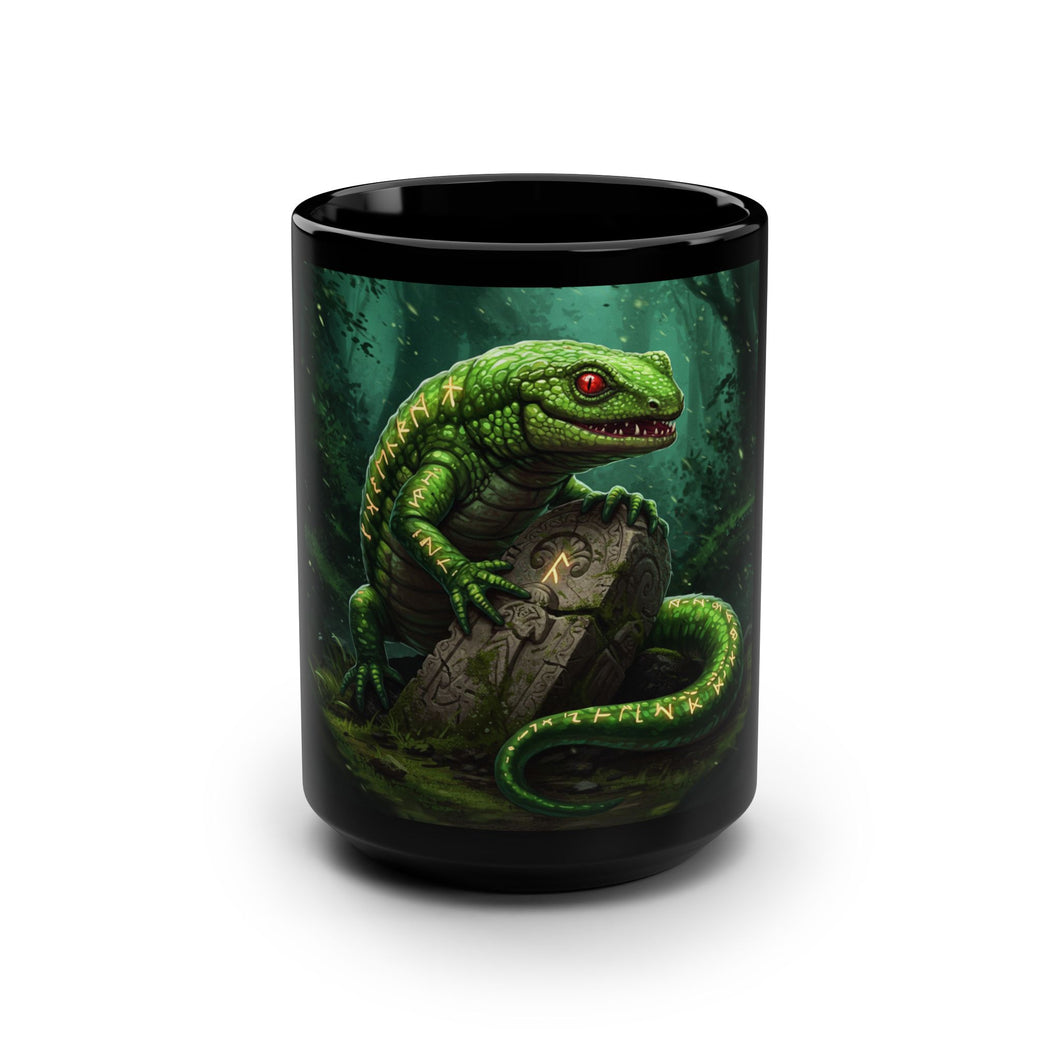 Lizard on Relic Tombstone 15oz Black Mug