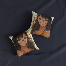 Load image into Gallery viewer, Cute Smiling Glasses Anime Girl Pillow

