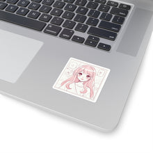 Load image into Gallery viewer, Kawaii Pink Anime Girl Square Sticker
