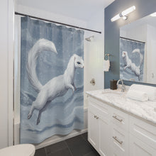 Load image into Gallery viewer, Arctic Snow Veil Ferret Shower Curtain
