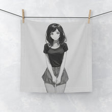 Load image into Gallery viewer, Greyscale Anime Girl Face Towel
