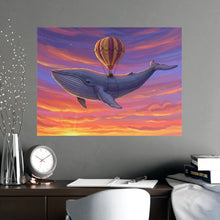 Load image into Gallery viewer, Hot Air Balloon Whale Matte Poster
