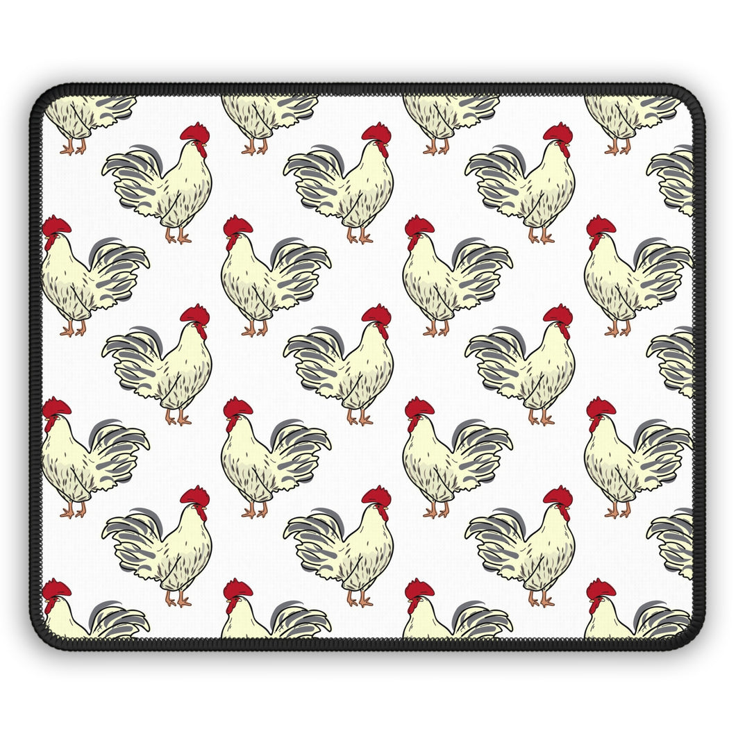 Adorable Red and White Chicken Gaming Mouse Pad