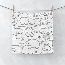 Load image into Gallery viewer, Adorable Hippo Face Towel, Cute Bath Towel, Kids Shower Gift, Fun Nursery Decor,
