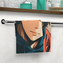 Load image into Gallery viewer, Blue-Eyed Anime Boy Face Towel
