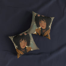 Load image into Gallery viewer, Yellow Jacket Anime Girl Square Pillow
