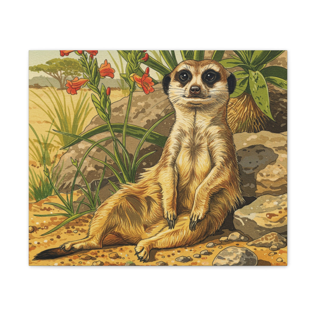 Meerkat Relaxed Pose Canvas Wall Art