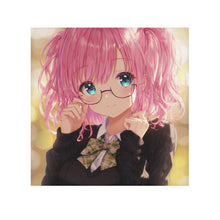 Load image into Gallery viewer, Cute Pink-Haired Anime Girl with Glasses Face Towel
