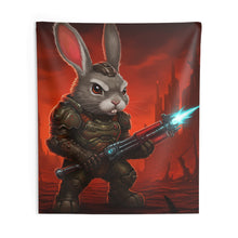 Load image into Gallery viewer, Sci‑Fi Bunny Warrior Wall Tapestry
