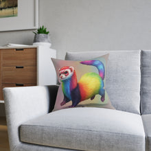 Load image into Gallery viewer, Rainbow Ferret Square Pillow
