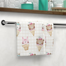 Load image into Gallery viewer, Adorable Animal Ice Cream Face Towel, Cute Bathroom Decor, Gift for Kids, Summer
