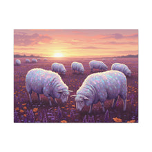 Load image into Gallery viewer, Pastel Sheep Sunset Canvas
