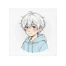Load image into Gallery viewer, White-Haired Anime Boy Face Towel

