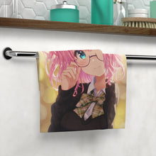 Load image into Gallery viewer, Cute Pink-Haired Anime Girl with Glasses Face Towel
