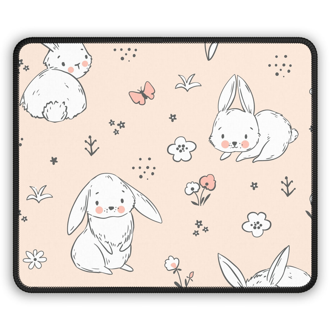 Adorable Bunny Gaming Mouse Pad - Cute Floral Design for Gamers