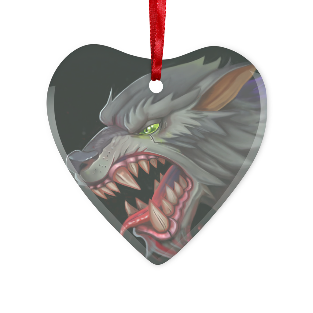 Wolf Glass Hanging Ornament