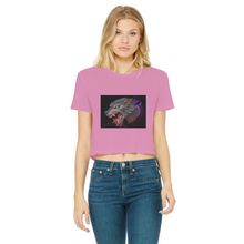 Load image into Gallery viewer, Wolf Classic Women&#39;s Cropped Raw Edge T-Shirt
