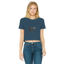 Load image into Gallery viewer, 22 Calibur Classic Women&#39;s Cropped Raw Edge T-Shirt
