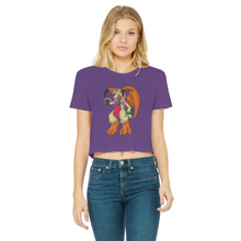 Load image into Gallery viewer, Angechardragon Classic Women&#39;s Cropped Raw Edge T-Shirt
