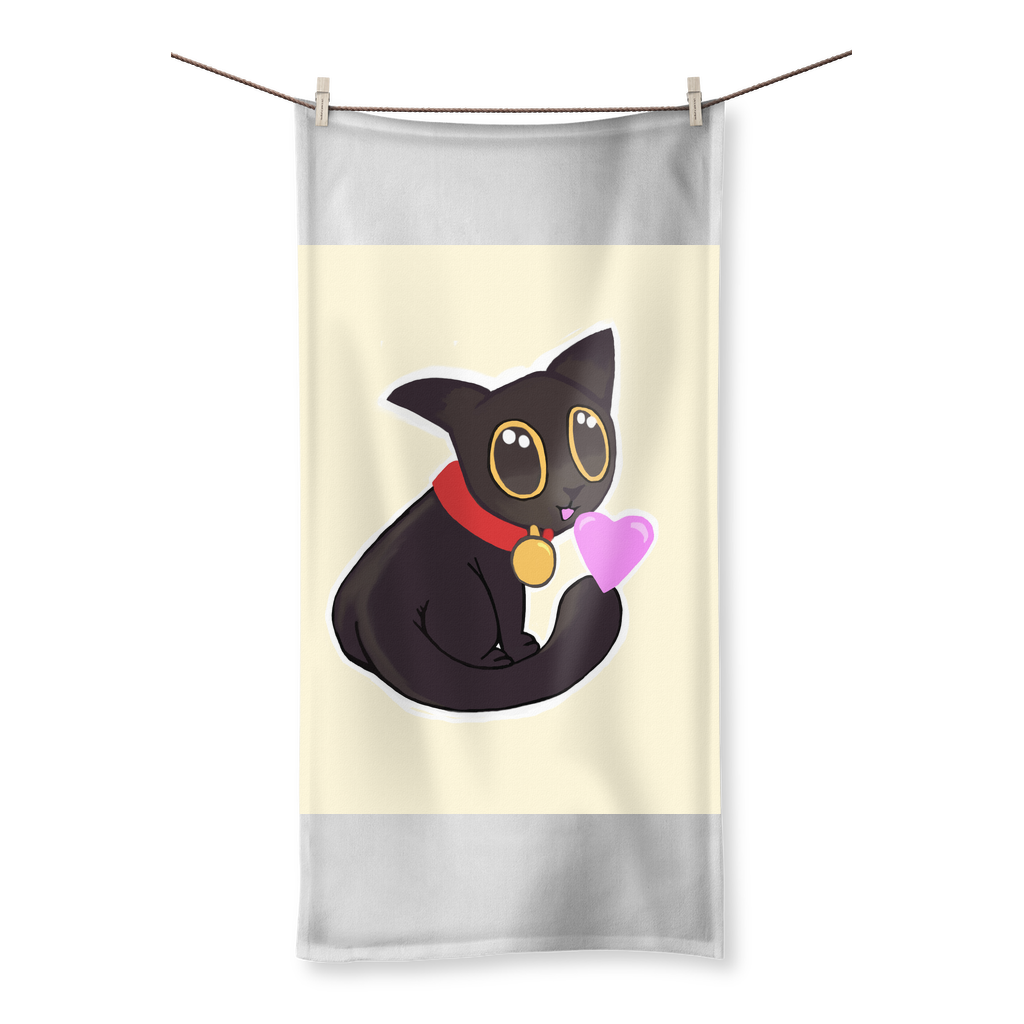 Cat Illustration Sublimation All Over Towel
