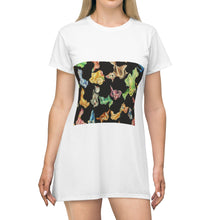 Load image into Gallery viewer, Cat Pattern All Over Print T-Shirt Dress
