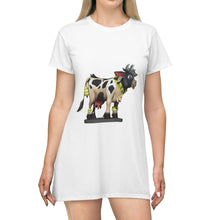 Load image into Gallery viewer, Black Cow All Over Print T-Shirt Dress
