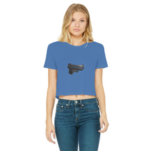 Load image into Gallery viewer, 22 Calibur Classic Women&#39;s Cropped Raw Edge T-Shirt
