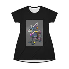 Load image into Gallery viewer, White Amara All Over Print T-Shirt Dress
