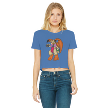 Load image into Gallery viewer, Angechardragon Classic Women&#39;s Cropped Raw Edge T-Shirt
