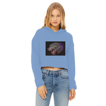 Load image into Gallery viewer, Wolf Ladies Cropped Raw Edge Hoodie
